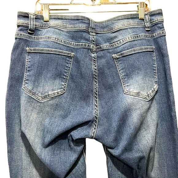 REBA Women's Embellished Stretch Mid Rise Denim Blue Jeans Size 16 - Picture 4 of 10